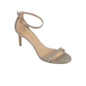 Stuart Weitzman Nudist II Ankle Strap Sandal Heel 7.5 Wedding Bridal Shower